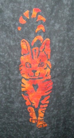 applique wall hanging of a cat