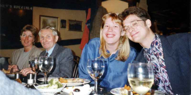 Aunt Greeba, Grandad Ted, Hev and Steve in 1996