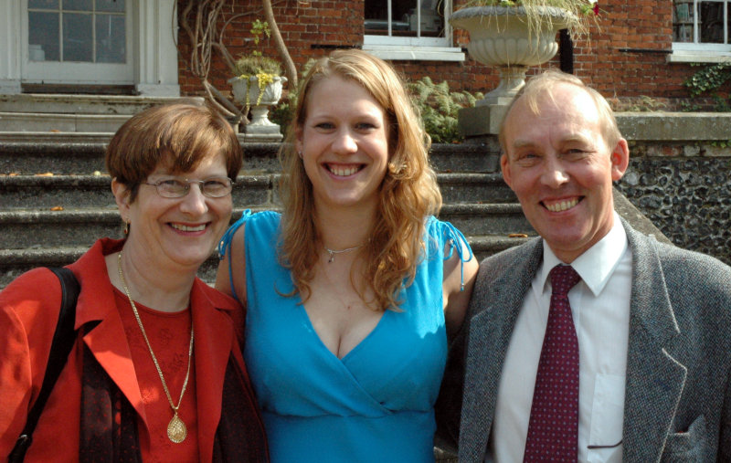 Sylvia, Heather and Ian on Heather's wedding day