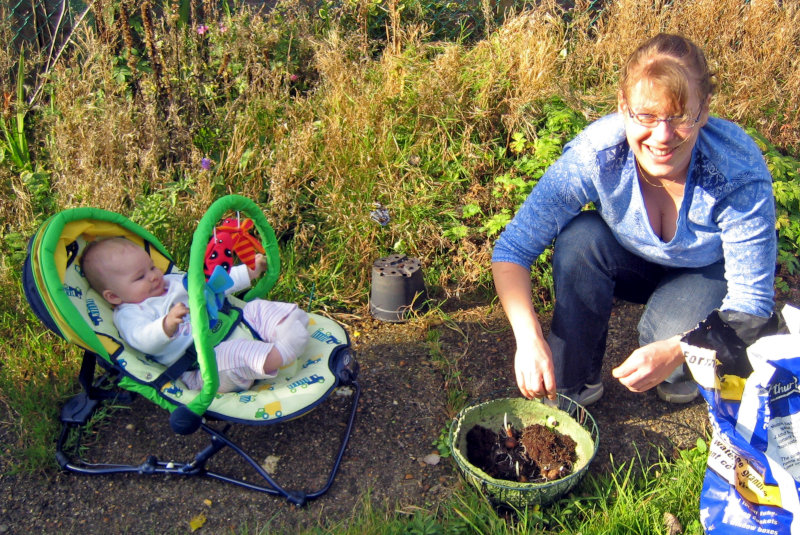 Heather loved to potter in the garden