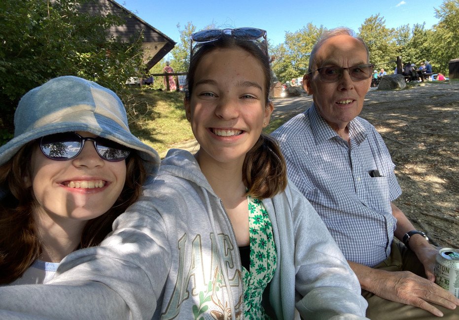 Ian with granddaughters Zoe and Natasha