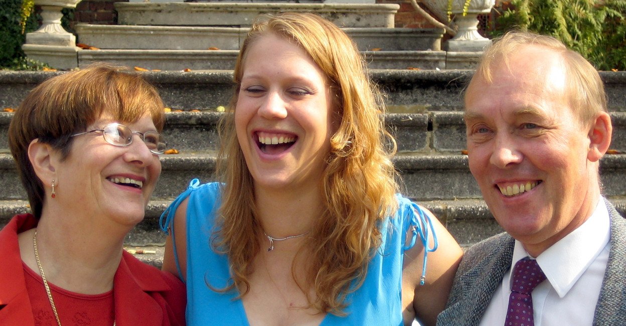 Sylvia, Heather and Ian at Heather's wedding