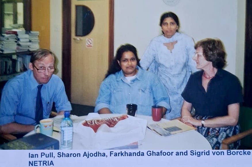 Ian, Sharon, Farkhanda and Sigrid at NETRIA (North East Thames Region ImmunoAssay)