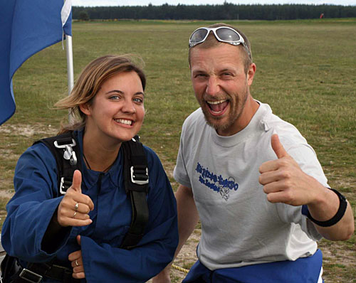 go sky diving eith a professional