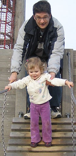 Natasha with Daddy on the pirate ship Natasha with Daddy on the pirate ship