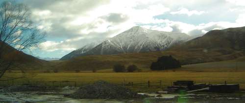 mountains from the Tranz Alpine train