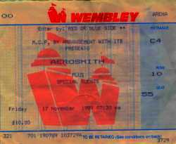 Aerosmith, Wembley Arena, 17 Nov 1989