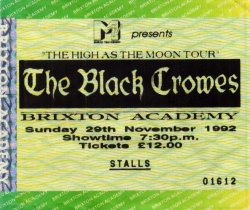 The Black Crowes, Brixton Academy, 29 Nov 1992