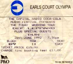 Def Leppard, Earls Court, 26 Jun 1992