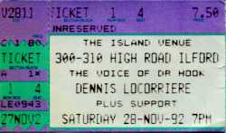 Dennis Locorriere, the voice of Dr Hook, Ilford, 28 Nov 1992