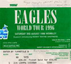 Eagles, Wembley Stadium, 03 Aug 1996