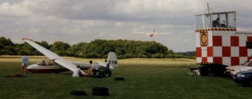 Coming in to land by the air tower on wheels