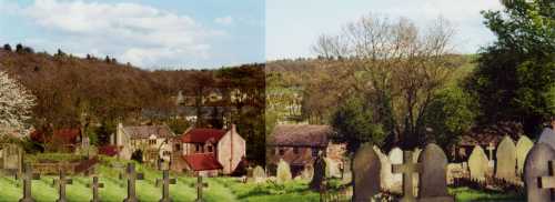 The churchyard at Silkstone (stitched pics)