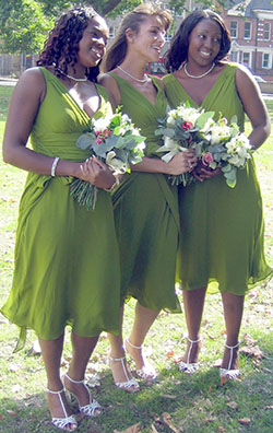blushing bridesmaids
