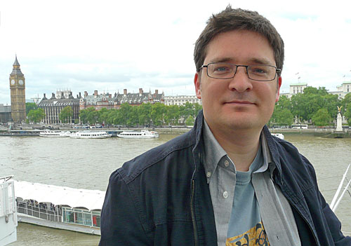 Steve at the London Eye with Big Ben in the background