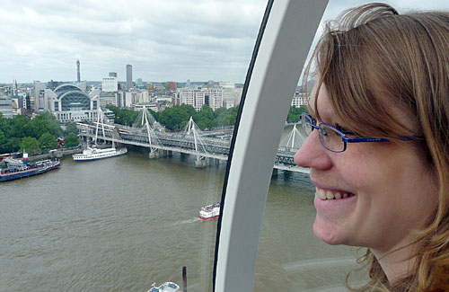 Heather on the British Airways Merlin Entertainments London Eye