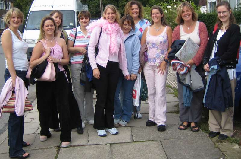 Heather's hens setting off for the day