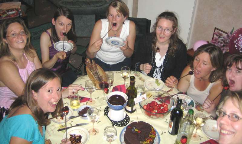 girls and chocolate fondue - say no more