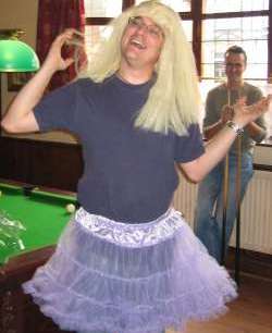 Steve gets FAR too excited about his wig and tutu