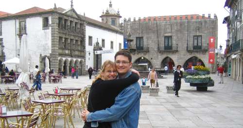 Heather and Steve in the town square