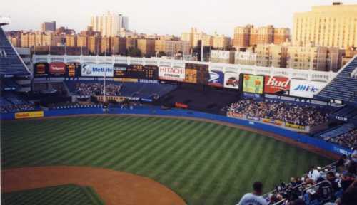 New York skyline from the stands