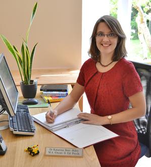 Dr Katarina Beer-Riley at her desk