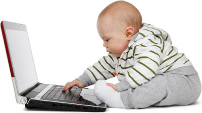 baby with laptop